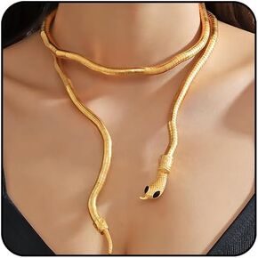 Otxas Snake Necklace for Women Bendable Statement Snake Collar Choker Necklace for Women Snake Jewelry for Women Snake Accessories Hallowen Jewelry