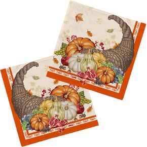Thanksgiving Party Supplies, Disposable Paper Napkins for Autumn Party Decorations and Thanksgiving Party Decorations, 50 Pack, Turkey Design