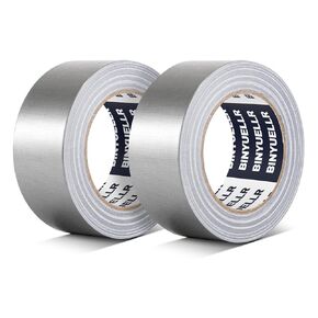 2 Pack Black Duct Tape Heavy Duty, 1.88 in x 35 yd, Waterproof, Strong, Flexible, No Residue, All-Weather and Tear by Hand for Indoor Outdoor, Repairs, Industrial, Professional Use