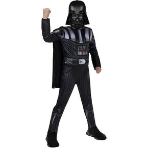 Star Wars Darth Vader Official Youth Costume - Premium Quality Padded Jumpsuit with Plastic Mask and Detachable Cape