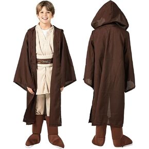 CHAOS MONKEY Boys Knight Costume Kids Halloween Cosplay Tunic Hooded Cape Sci-fi Film Classic Robe Outfit