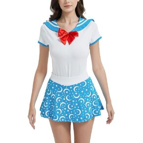 Cotton Romper Onesie Pajamas Bodysuit Button Crotch Romper-Sailor Moon Onesie Skirt Set