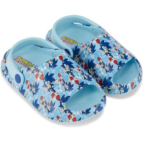 Sonic The Hedgehog Boys Sandals - Sonic Comfort Foam Slides with Back - Sonic, Tails, Knuckles and Shadow Slide Sandals with Back