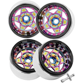RC Upgrades Part Aluminum Aolly Wheel Rim 1.9inch Beadlock for 1/10 Rc Crawler SCX10 TRX4 VS4-10 Gen8，Wheel Hub Rim 1.9 Beadlock Wheel Rims Heavy Duty（Black）