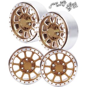 Aluminum 1.9 Beadlock Wheel Rims Heavy Duty for 1/10 Axia1 SCX10 SCX10 II 90046 SCX10 III TRX4 D90.Aolly Wheel Rim 1.9inch Beadlock Wheel Hub Rim(4pcs Pink)
