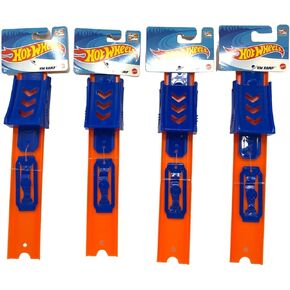 Hot Wheels Ramp Track Builder Parts Lot of 4 Straight 10" Long + 4 Connectors