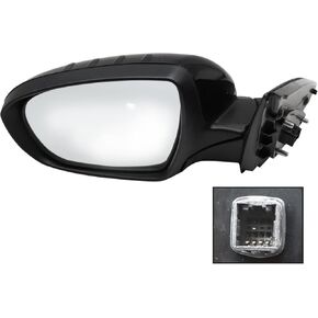 Power Mirror Assembly w/Signal Light Manual Folding 876104M000 876102T000 Compatible with 2011-2013 Optima Sedan 876204M000 876202T000 (White Left)