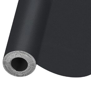 Leather Repair Patch Tape, Self Adhesive Leather Repair kit for Furniture, Leather Patches for Couch,Car Seat,Motorcycle seat,Loveseat (Black-Fine Grain, 17X79 Inch)