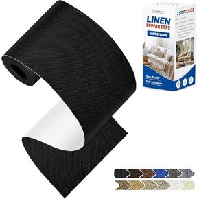 KING MOUNTAIN Fabric Repair Tape Patch Kit, Waterproof 4" x 63" Linen Mending Tape ，Self Adhesive Fabric Repair Patches for Furniture and Linen Goods(Off White)