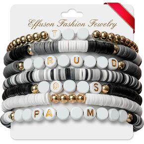 Friendship Bracelets for Teen Girls, Music Fans Merch Album Poets Bracelet Sets for Women, Handmade Surfer Heishi Preppy Charm Bracelets Department Concert Outfit Singer Merchandise Gifts