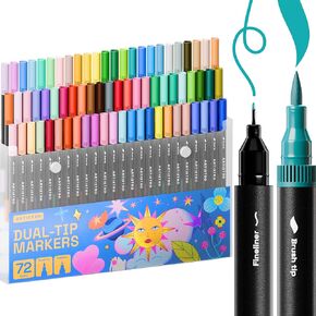 ARTISTRO 6 Black & White Permanent Markers, Metallic & Oil Based Paint Pens, Dual Tip (0.7mm+3mm), Waterproof for Rock Painting, Ceramic, Glass, Wood, Tire, Fabric & More