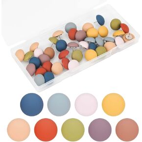 40pcs Matte Push Pins, Resin Cute Push Pins Thumb Tacks for Cork Board Thumb Tacks for Corkboard Drawing Pins Bulletin Decorative Wall Pushpins Map Pins for Whiteboard Posters Photos