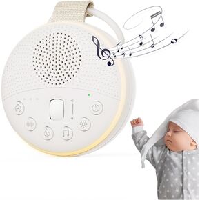 Sound Machine, Travel White Noise Machine for Baby & Adult - 22 Non-Looping Soothing Sounds, 30-Hour Battery, Warm Night Light, Compact & One-Handed Design for Easy Portable