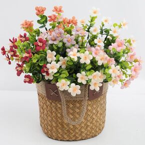 Fake Flowers for Outdoors, 6 Bundles Artificial Flowers, UV Resistant No Fade Silk Flowers for Home,Garden,Front Porch,Courtyard,Patio,Lawn,Thanksgiving, Christmas Decoration