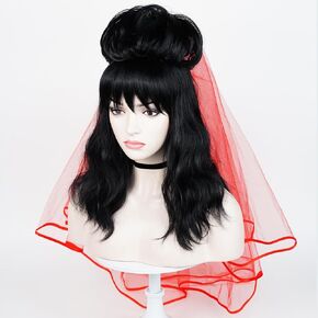 Aicos Short Green Ombre Black Curly Wig for Kids Green Bob Wig with Ghost Claw Hairpin for Halloween Cosplay Costume Wig