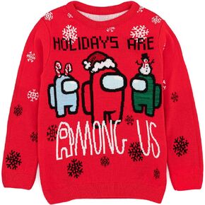 Among Us Christmas Jumper Kids Boys Imposter Crewmates Knitted Sweater