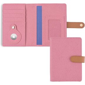 The Passport Wallet - Premium Travel Passport Wallet and Cover with Secure Magnetic Strap, Multiple Card Slots, & Concealed AirTag Slot- Ideal for International Travelers - Pink