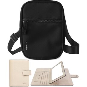 BAPHITY Passport Holder Genuine Leather Passport Wallet and Crossbody Bags Sling Purses for Women Trendy
