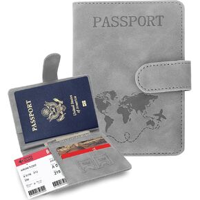 Passport Holders, RFID Blocking Credit Card Holder, PU Leather Passport Holders for Travel with Magnetic Buckle, Travel Must Haves Cruise Ship Essentials for Men, Women (Pink)