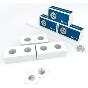 Boen 150PCS Coin Flips 20.5mm/(0.8 Inch). Coin Flips for Penny, Dime. Coin Holders for Colletors The Coin Collection Supplies The Coin Cardboard Coin Flips for Coin Collection.