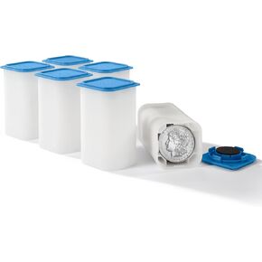 LIGHTHOUSE - Square Coin Tubes for 20 Coins - Perfect for Morgan, Peace, 1 oz Rounds - Intercept Corrosion Protection (38-39mm) - Pack of 6