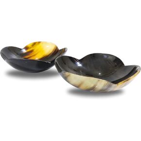 Set Of 2 Flower Shape Horn Bowl Viking Norse Medieval Reenactment| HORN BOWL | Hand Crafted for SERVING & SHAVING BOWLS gift for mother, father Husband christmas gift