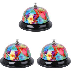 ibasenice Doorbell Chime Customer Service Floral Call Bell Desk Bell for Service Manual Bell Restaurant Bell Service Bell Metal Bells
