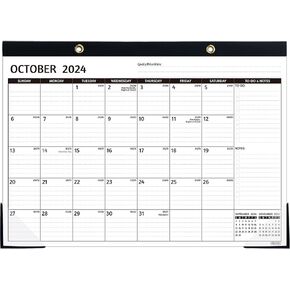 Desk Calendar 2024-2026 – OCT 2024 – MAR 2026, 18 Monthly Desk Calendar 2024-2026, Large Desk Calendar, 17'' x 12'', 2025 Desk/Wall Calendar with To-do Lists, Desk Pad, Ruled Blocks, Corner Protectors