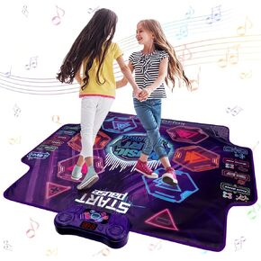 Dance Mat for Kids 4-8 Ages, 6 Light-up Buttons Bluetooth Dance Mat Girls Toys for 8-10, 7 Game Modes Birthday for Teen Girls Dancing Play Mat (black2)