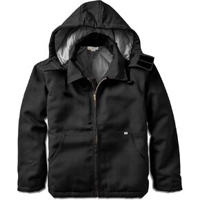 Rasco FR Men's Duck Hooded Jacket, Designed in the USA, Removable Hood, Front Pouch Pockets, CAT 3, NFPA 2112