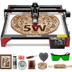 Laser Engraver, KENTOKTOOL LE400PRO 50W Laser Engraving Machine for Beginners, 5.5W Power High Precision Metal Laser Engraver and Cutter Machine for Wood, Acrylic, Leather, for Commercial and Domestic