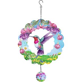 Hummingbirds Wind Spinners,Hanging Decor,Outdoor Garden Decor,Wind Chimes for Outside, Wind Spinners Outdoor Colorful Hanging Decor,Ornaments Kinetic Yard Art, Unique Gifts for Women.