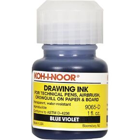 Koh-I-Noor Pigment-Based Drawing Ink, 1 Oz. Bottle, Blue Violet (9065D.BVI)