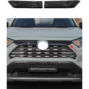 NUFAR اكسسوارات السيارات صالح لتويوتا RAV4 2019-2024 (نمط ألياف الكربون) ABS الخارجي السيارات الجبهة هود غطاء الشواية غطاء محرك السيارة 2 قطعة