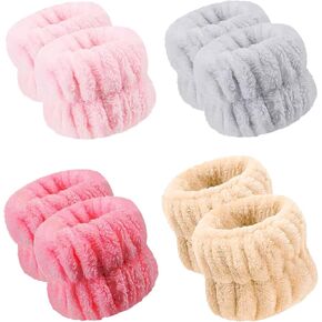 8Pcs Microfiber Wrist Bands for Washing Face, Absorbent Face Washing Wristbands, Spa Wristbands for Face Washing, Wrist Towels for Washing Face, Prevent Water from Spilling Down Your Arms.