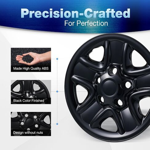 Wheel Skins Covers for 2007-2021 Toyota Tundra Steel Wheels, ABS Plastic Glossy Black 18 Inch Cover Hubcaps for 07-21 Toyota Tundra Set of 4 in Kuwait