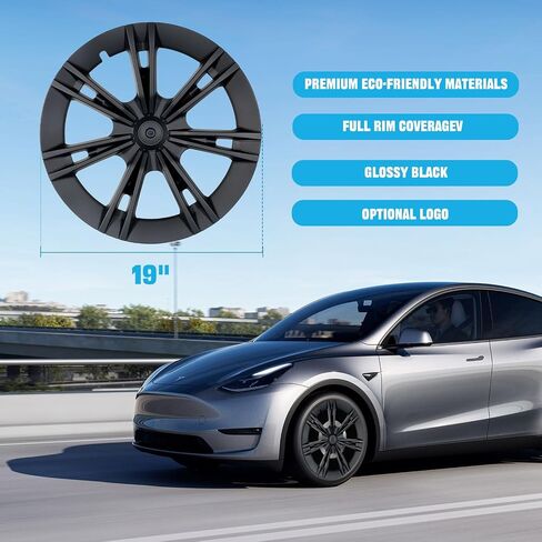 Tesla Model Y Hubcaps 2021~2023 Wheel Covers 4 Pcs 19 Inch Hubcaps Replacement Compatible with Tesla Model Y Wheel Covers ABS Stylish in Saudi Arabia