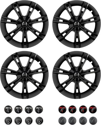 Tesla Model Y Hubcaps 2021~2023 Wheel Covers 4 Pcs 19 Inch Hubcaps Replacement Compatible with Tesla Model Y Wheel Covers ABS Stylish in Saudi Arabia