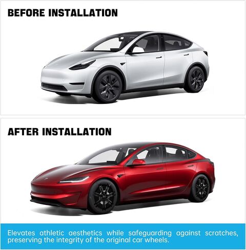 Tesla Model Y Hubcaps 2021~2023 Wheel Covers 4 Pcs 19 Inch Hubcaps Replacement Compatible with Tesla Model Y Wheel Covers ABS Stylish in Saudi Arabia