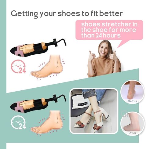 HC7 Shoe Stretcher Women,Shoe Widener Stretches Both Length And Width,2-Way Women's Shoe Stretchers Fits US Women's Size 6-10 Shoes in Saudi Arabia