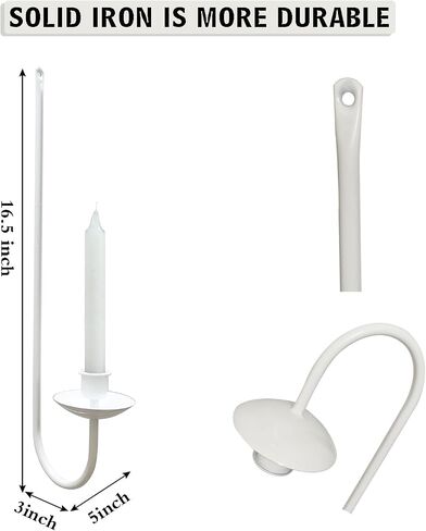 مجموعة حامل شموع معدنية للحائط مكونة من 2 حامل شموع على الحائط حامل عمود شمعدان حائط حديث معلق لغرفة المعيشة ومدفأة المزرعة وحفلات الزفاف 16.5 × 5 بوصة × 3 بوصة (ذهبي) in Saudi Arabia