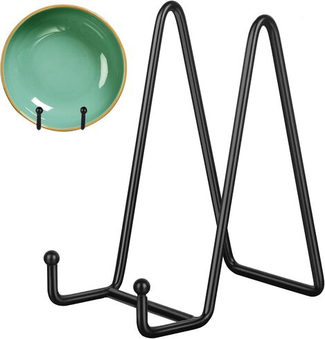 Decolore 5 Pack 10.3 Inch Black Plate Stands Picture Easels for Display Large Book Stands for Picture, Decorative Plate, Book, Frame, Tabletop Poster in Saudi Arabia