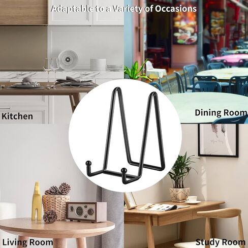 Decolore 5 Pack 10.3 Inch Black Plate Stands Picture Easels for Display Large Book Stands for Picture, Decorative Plate, Book, Frame, Tabletop Poster in Saudi Arabia