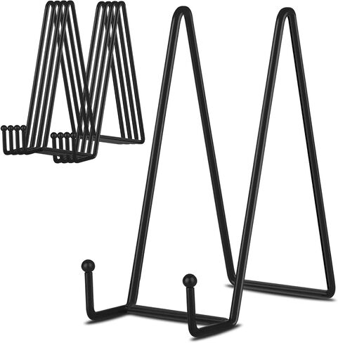 Decolore 5 Pack 10.3 Inch Black Plate Stands Picture Easels for Display Large Book Stands for Picture, Decorative Plate, Book, Frame, Tabletop Poster in Saudi Arabia