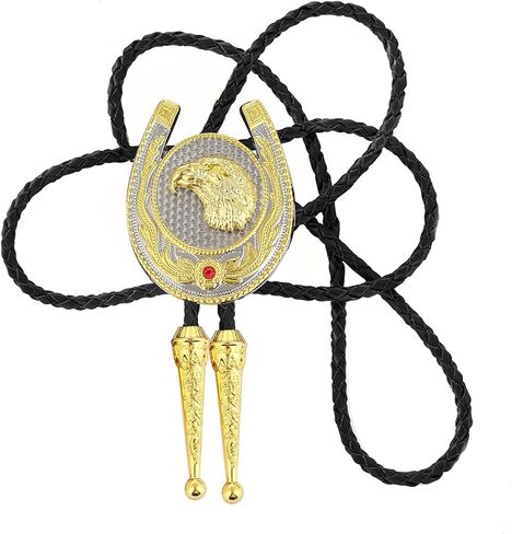 Bolo Tie for Men Rodeo Cowboy Leather Necktie Western Vintage Necklace Braided Rope Cord Pendant Costume Accessories in Saudi Arabia