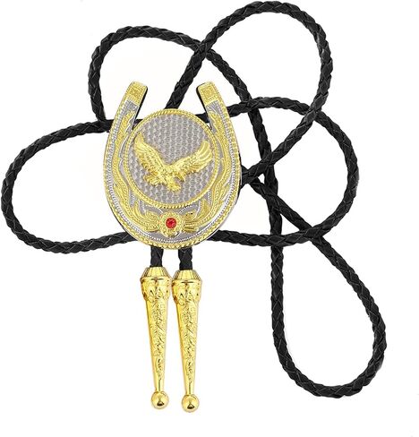 Bolo Tie for Men Rodeo Cowboy Leather Necktie Western Vintage Necklace Braided Rope Cord Pendant Costume Accessories in Saudi Arabia