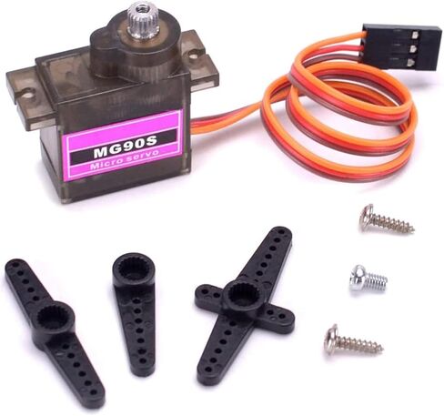 برج P MG90S 9G ميتال جير مايكرو سيرفو 180 درجة محرك سيرفو صغير لطائرة RC وقارب وطائرة هليكوبتر روبوت للتحكم في الذراع/اليد/المشي × 5 قطع in Saudi Arabia