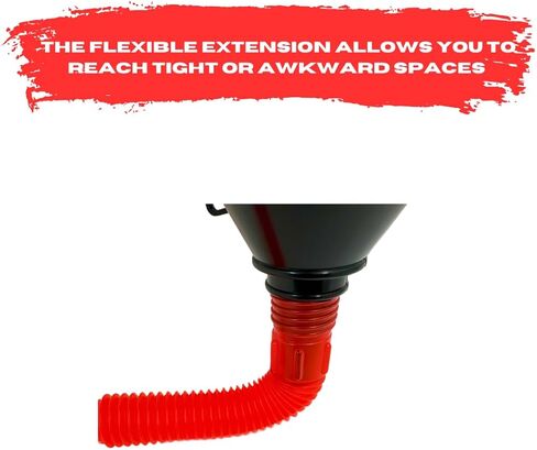 Pit Posse PP3367 Automotive Funnel Oil Change Large Wide Mouth Flex Flexible Spout Extension Funnel with Handle and Strainer, for Engine Oil, Liquid, Diesel, Kerosene, Gasoline, Coolant- Pack of 2 in Kuwait