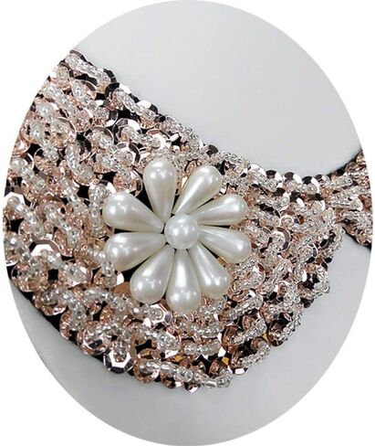 Psivika Sequins Beaded Rhinestones Fake Collar Detachable Faux Collar in Kuwait