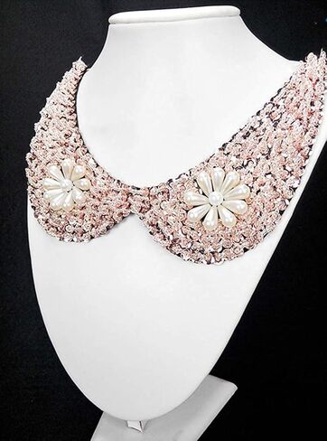 Psivika Sequins Beaded Rhinestones Fake Collar Detachable Faux Collar in Kuwait